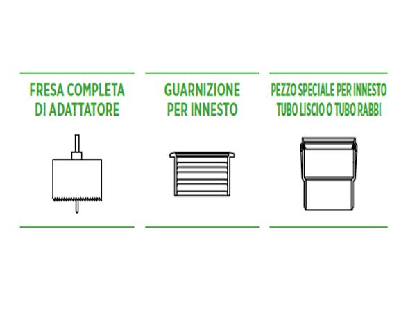 Kit innesto per tubo corrugato fognatura 